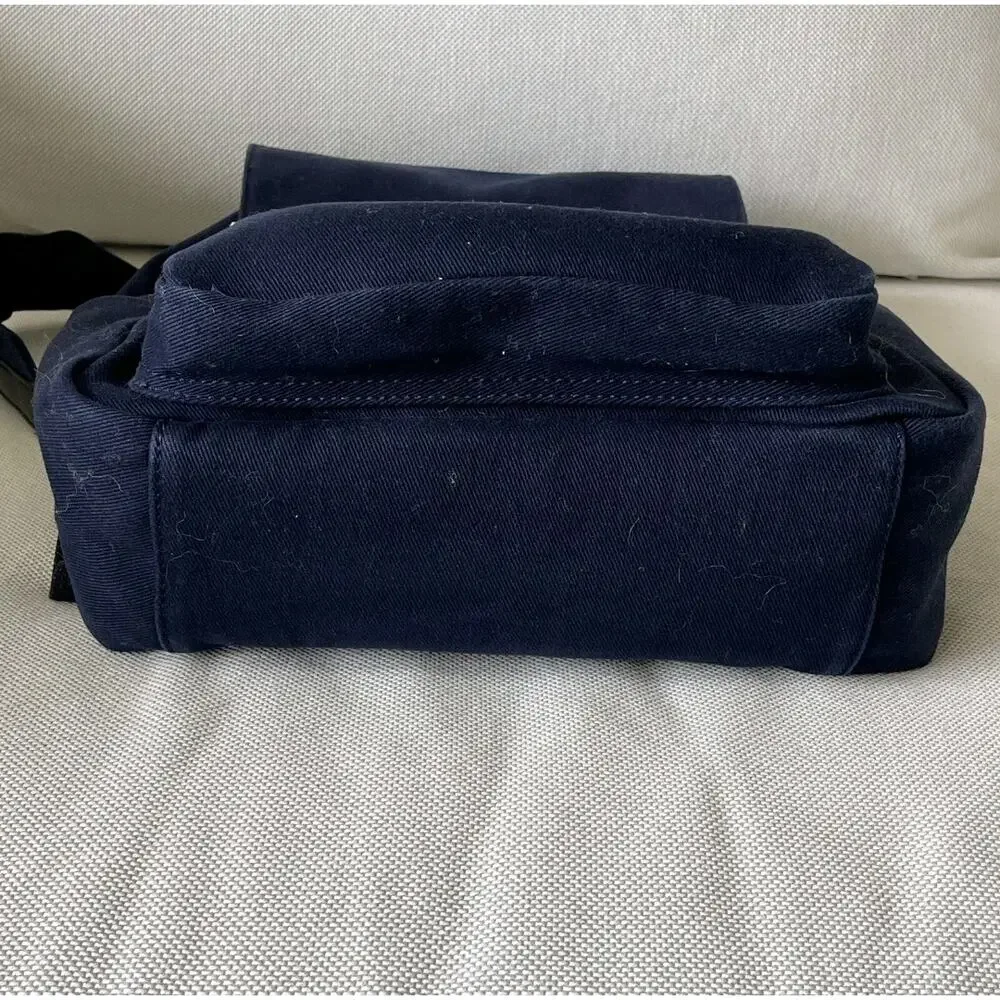 EVERLANE Modern Snap Backpack Navy Blue Canvas Denim Unisex Bag Rucksack Office